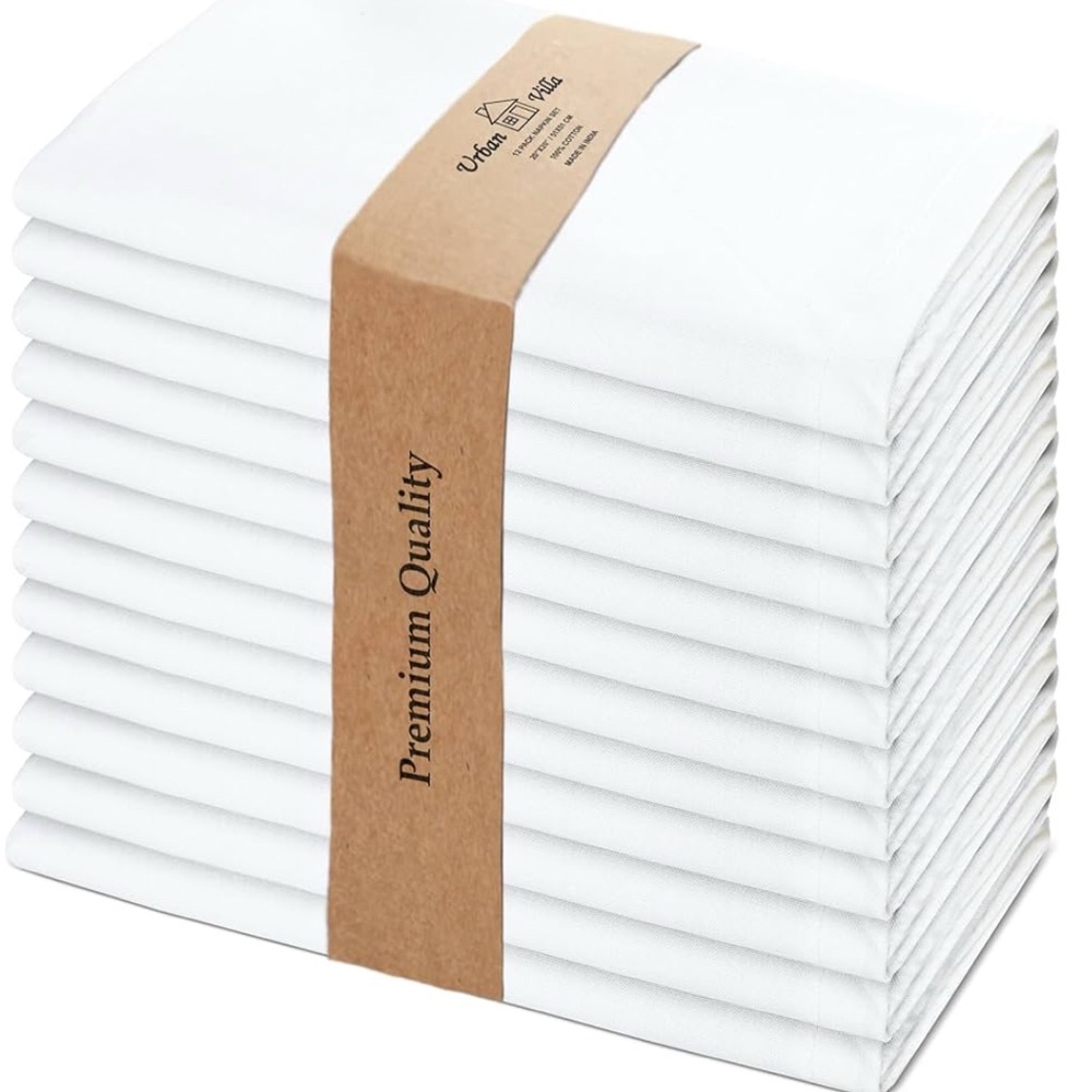Urban Villa White Cotton Napkins